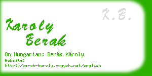 karoly berak business card